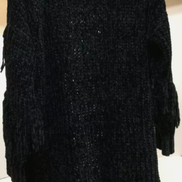 G.I.L.I. Open-Front Chenille Cardigan with Fringe Detail XXS LEFT ONLY ONE! - Picture 3 of 8